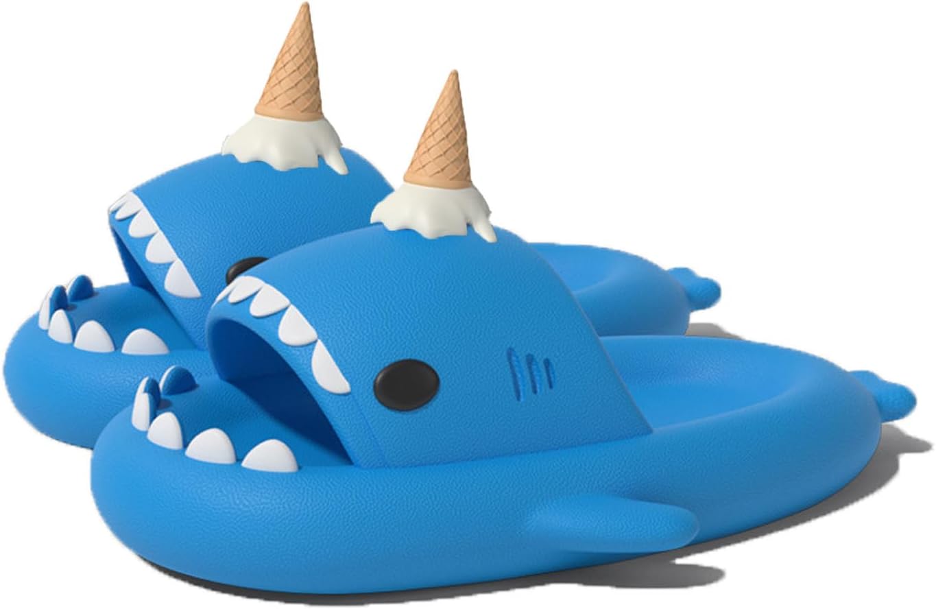 Сандалии Zureto Ice Cream Shark, с 3D-забавными плавниками в виде мороженого, унисекс, облачные сандалии-акулы из ЭВА для пляжа, небесно-голубой
Сандалии Zureto Ice Cream Shark, с 3D-забавными плавниками в виде мороженого, унисекс, облачные сандалии-акулы из ЭВА для пляжа, небесно-голубой