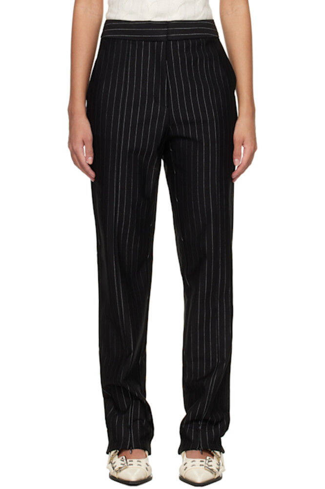 Брюки средней посадки в черную полоску GANNI
Брюки средней посадки в черную полоску GANNI