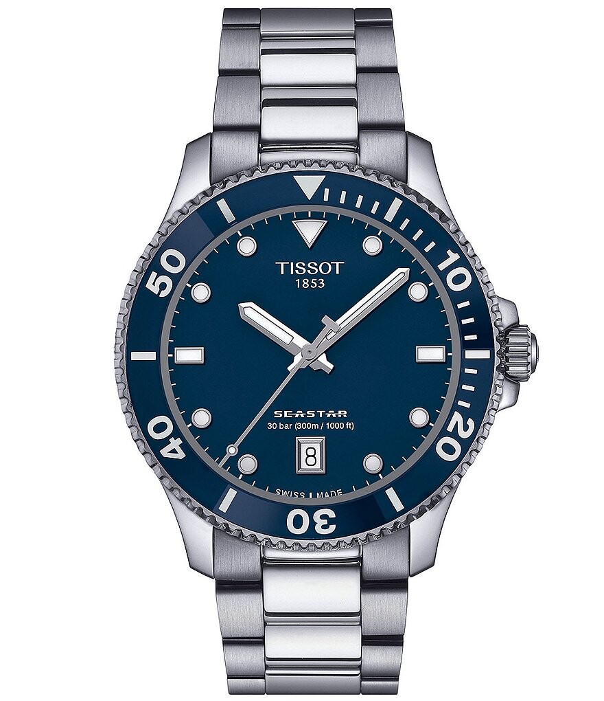 Tissot Мужские синие кварцевые аналоговые часы Seastar 1000 с браслетом из нержавеющей стали, серебро
Tissot Мужские синие кварцевые аналоговые часы Seastar 1000 с браслетом из нержавеющей стали, серебро