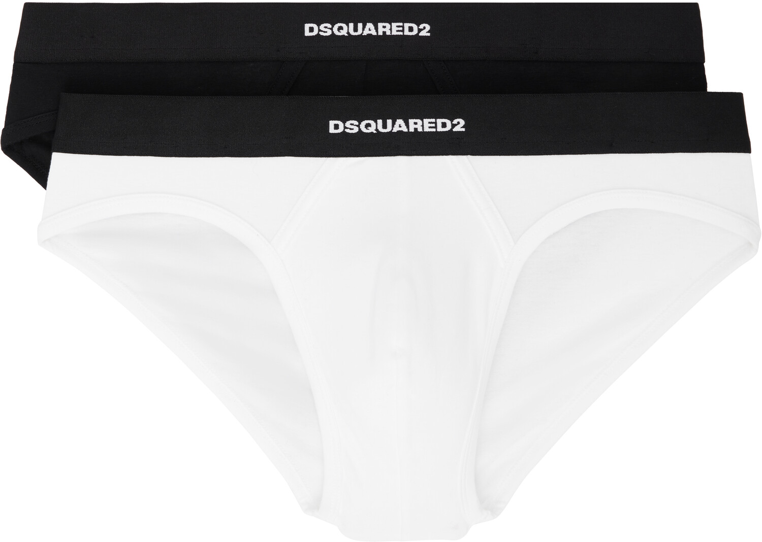 Двое пар трусов из эластичного хлопка черного и белого цвета Dsquared2
Двое пар трусов из эластичного хлопка черного и белого цвета Dsquared2