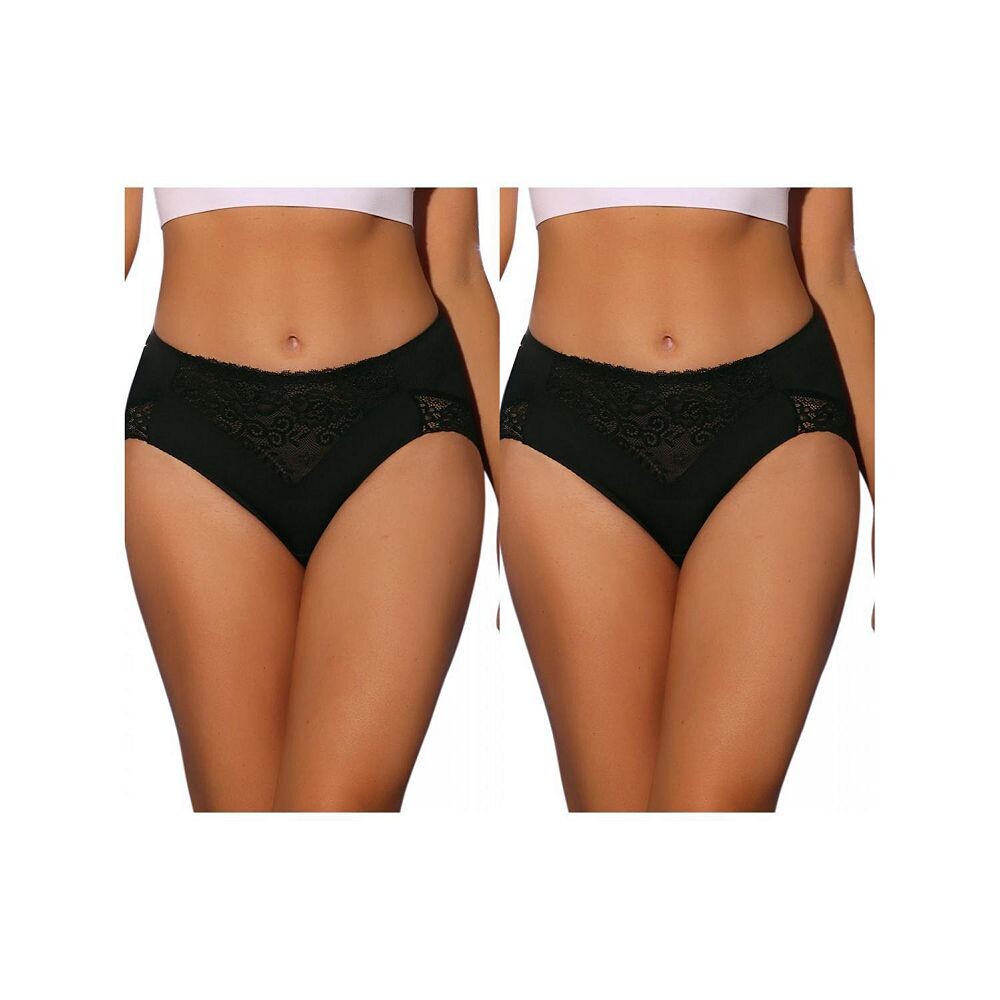 2 упаковки женского кружевного нижнего белья с высокой талией, дышащие шелковистые хипстерские эластичные трусы ALLEGRA K, черный
2 упаковки женского кружевного нижнего белья с высокой талией, дышащие шелковистые хипстерские эластичные трусы ALLEGRA K, черный