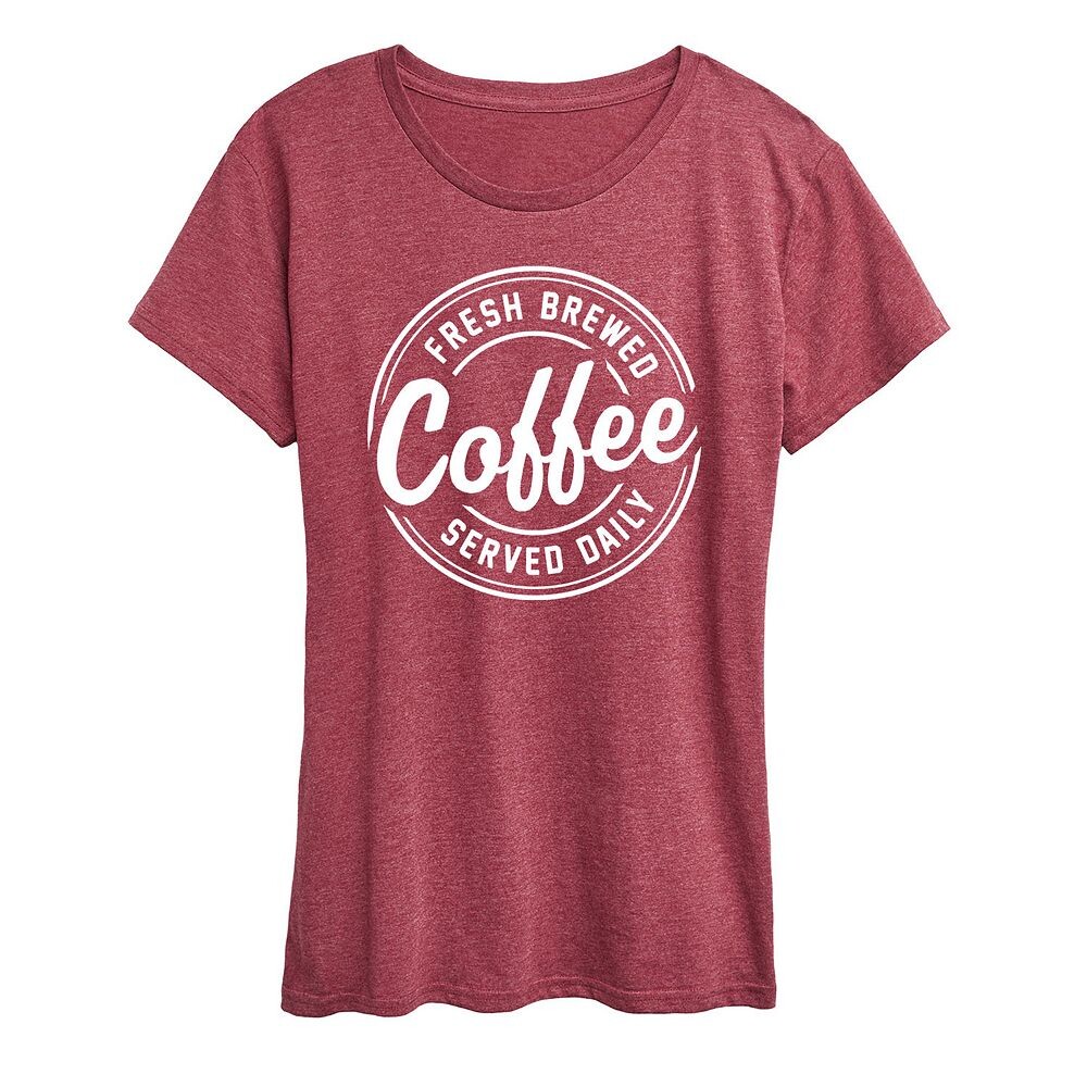 Женская футболка с графическим логотипом Coffee Sign Licensed Character, цвет Heather Wine
Женская футболка с графическим логотипом Coffee Sign Licensed Character, цвет Heather Wine