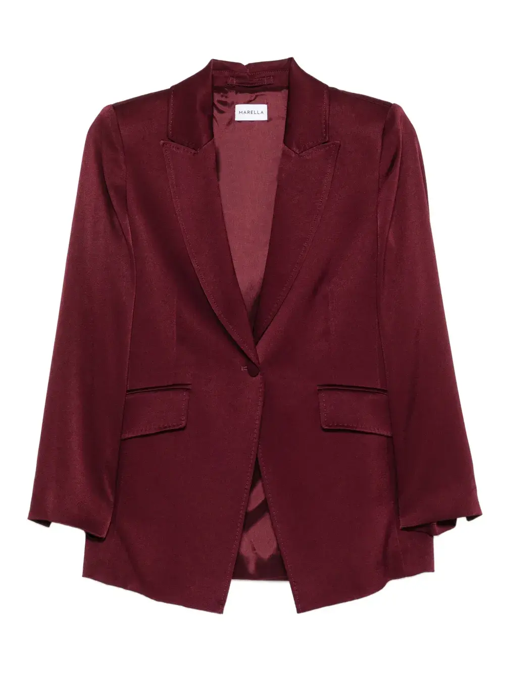 Однобортный атласный блейзер коньячного цвета Marella, красный
Однобортный атласный блейзер коньячного цвета Marella, красный