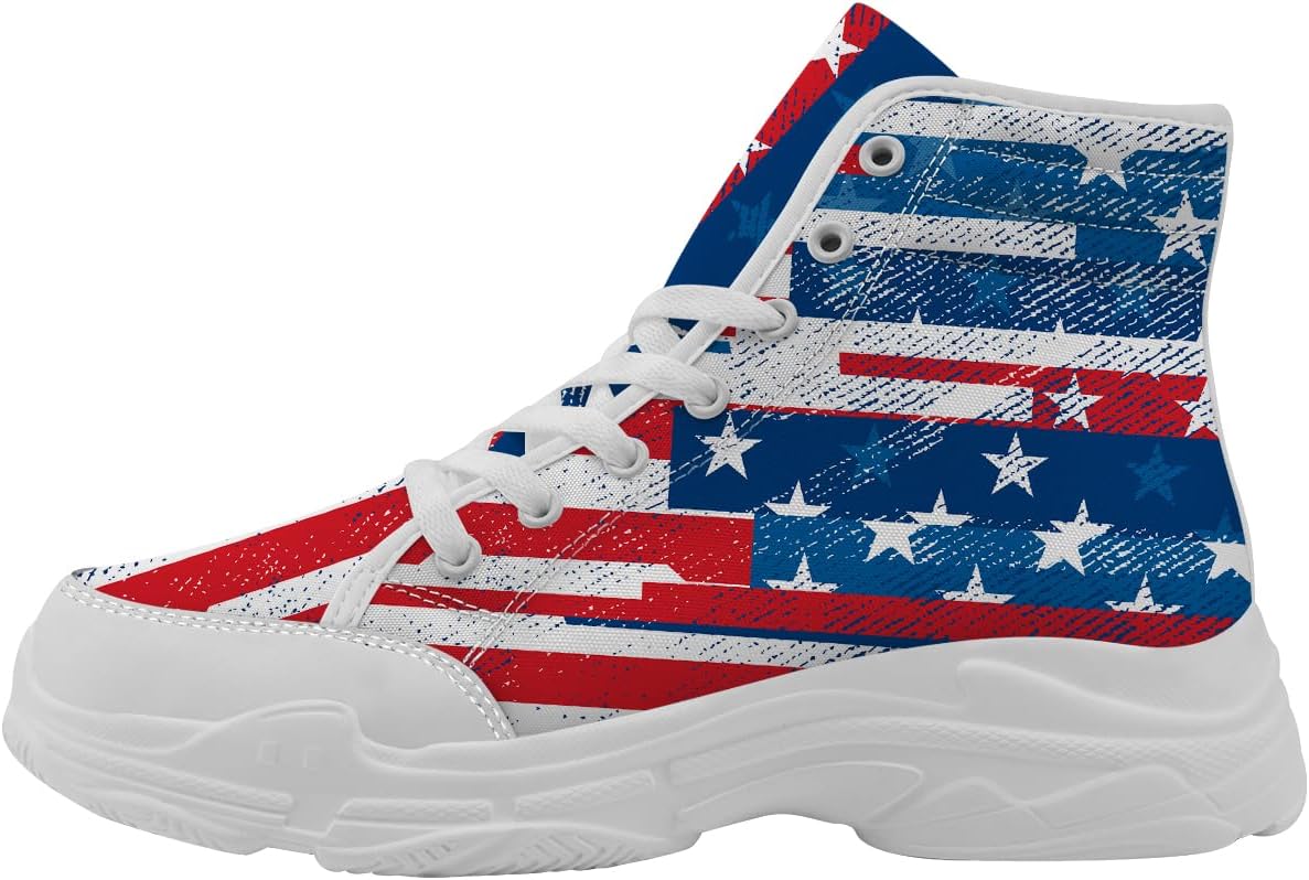 Высокие кеды с американским флагом красного, белого и синего цвета для женщин, кроссовки на платформе с шнуровкой, подарки для нее и для него Generic
Высокие кеды с американским флагом красного, белого и синего цвета для женщин, кроссовки на платформе с шнуровкой, подарки для нее и для него Generic