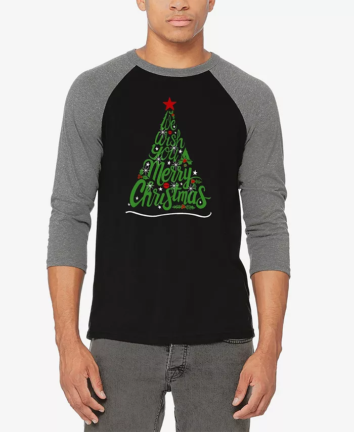 Мужская футболка с регланными рукавами "We Wish You A Merry Christmas" в стиле бейсболки и словесным принтом LA Pop Art, мультиколор 
Мужская футболка с регланными рукавами "We Wish You A Merry Christmas" в стиле бейсболки и словесным принтом LA Pop Art, мультиколор