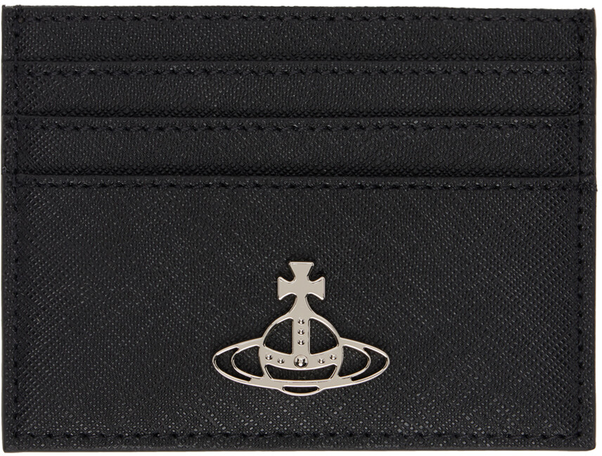 Плоский держатель для карт Vivienne Westwood, черный 
Плоский держатель для карт Vivienne Westwood, черный