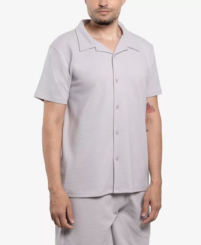 Мужская текстурированная рубашка на пуговицах с коротким рукавом и лагерным воротником SPRING + MERCER, серый
Мужская текстурированная рубашка на пуговицах с коротким рукавом и лагерным воротником SPRING + MERCER, серый