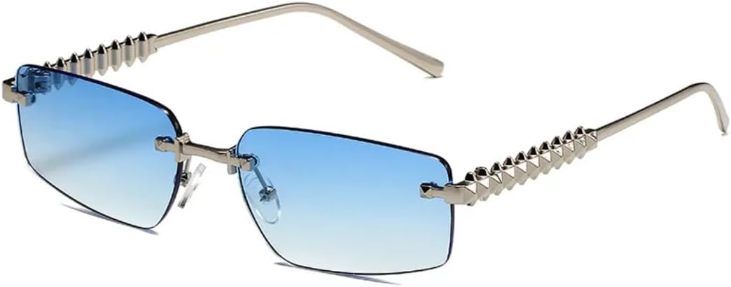 Безободковые металлические солнцезащитные очки для женщин и мужчин в винтажном, панк-стиле, роскошные, для активного отдыха, вождения, в популярном хип-хопе, с защитой от УФ-излучения UV400 TVTBBVV, Silver Blue
Безободковые металлические солнцезащитные очки для женщин и мужчин в винтажном, панк-стиле, роскошные, для активного отдыха, вождения, в популярном хип-хопе, с защитой от УФ-излучения UV400 TVTBBVV, Silver Blue