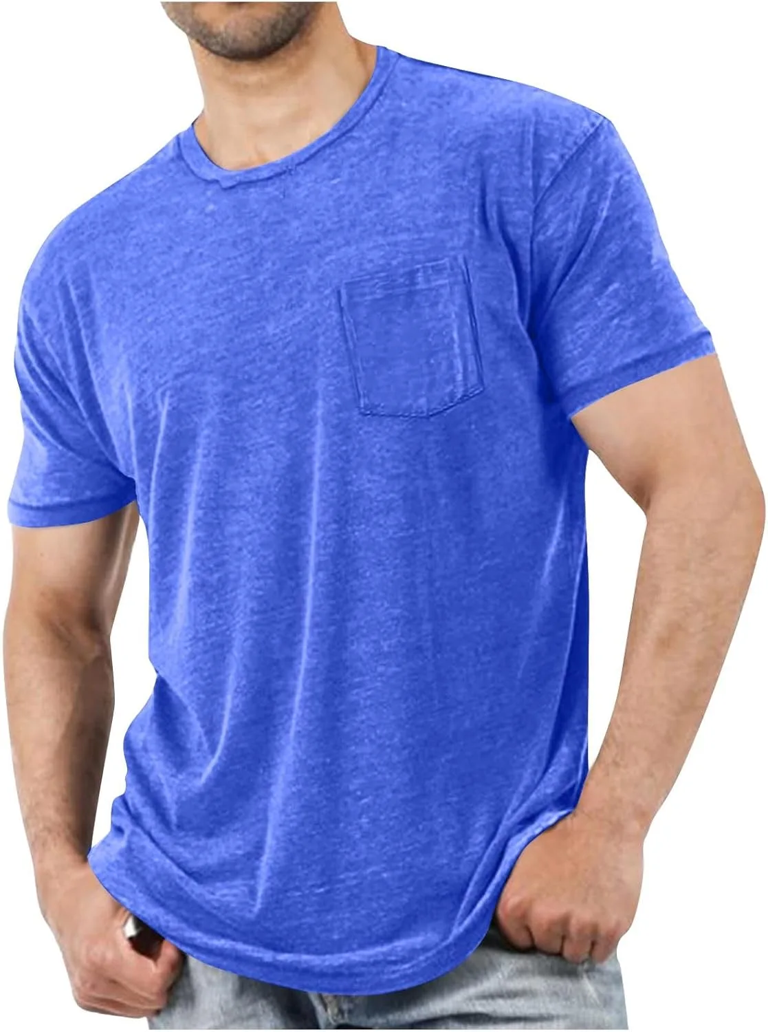 Мужская футболка с коротким рукавом и карманом, Cotton Blend, Loose Casual
Мужская футболка с коротким рукавом и карманом, Cotton Blend, Loose Casual