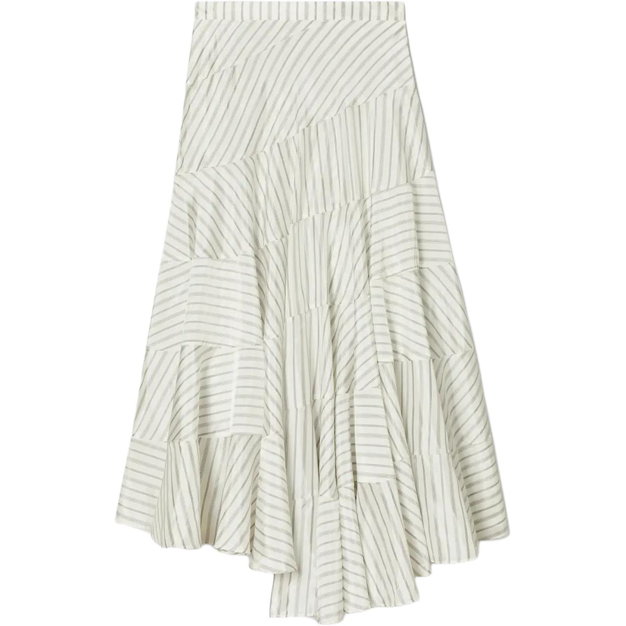 Асимметричная юбка в полоску Tory Burch, белый
Асимметричная юбка в полоску Tory Burch, белый