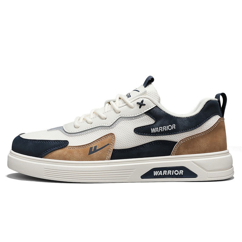 WARRIOR Легкие дышащие нескользящие скейтерские кроссовки низкие мужские бежево-коричневые синие (улучшенная сетка), цвет Beige Brown Blue (Mesh Upgraded) 
WARRIOR Легкие дышащие нескользящие скейтерские кроссовки низкие мужские бежево-коричневые синие (улучшенная сетка), цвет Beige Brown Blue (Mesh Upgraded)