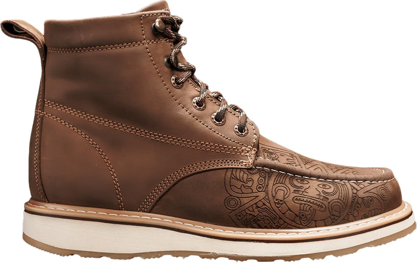 Мужские ботинки Hammer Force Aztec с гравировкой, 15 см, с шнуровкой и носком-мокасином - из цельнозернистой кожи, с легкой комфортной подошвой, мягким носком, устойчивые к маслу и скольжению, Comp Toe
Мужские ботинки Hammer Force Aztec с гравировкой, 15 см, с шнуровкой и носком-мокасином - из цельнозернистой кожи, с легкой комфортной подошвой, мягким носком, устойчивые к маслу и скольжению, Comp Toe