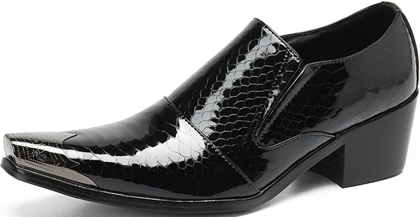 Мужские слипоны Santimon из лакированной кожи - туфли с кубинским каблуком и металлическим носком, с тиснением под змею или с заклепками, готические стильные формальные туфли в западном стиле, черный
Мужские слипоны Santimon из лакированной кожи - туфли с кубинским каблуком и металлическим носком, с тиснением под змею или с заклепками, готические стильные формальные туфли в западном стиле, черный