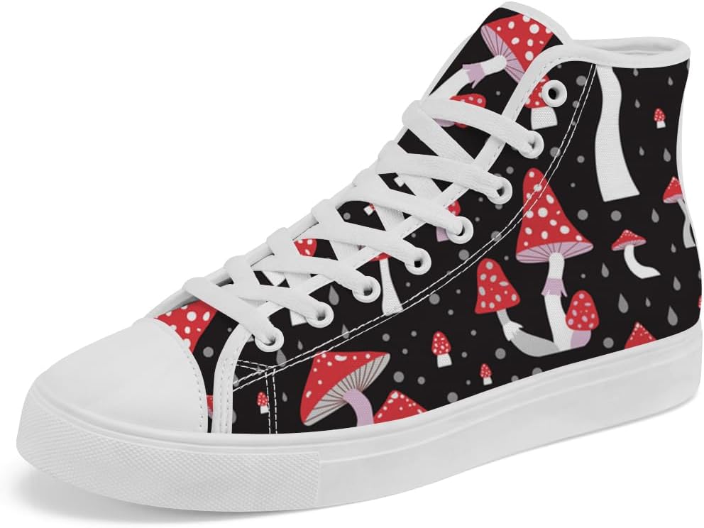 Женские и мужские высокие кеды на канве с изображением красного гриба, с шнуровкой, повседневная обувь Chebing
Женские и мужские высокие кеды на канве с изображением красного гриба, с шнуровкой, повседневная обувь Chebing