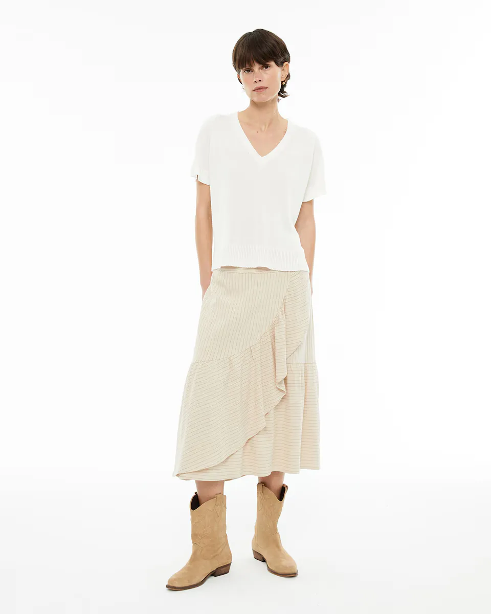 Юбка с воланами и стрелкой System Action, бежевый
Юбка с воланами и стрелкой System Action, бежевый