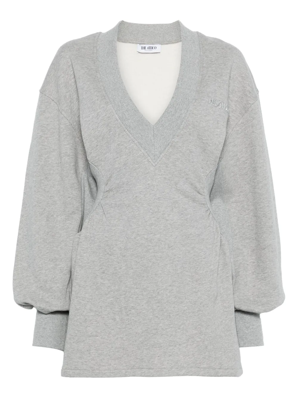 Платье мини с V-образным вырезом и длинными рукавами The Attico, серый
Платье мини с V-образным вырезом и длинными рукавами The Attico, серый