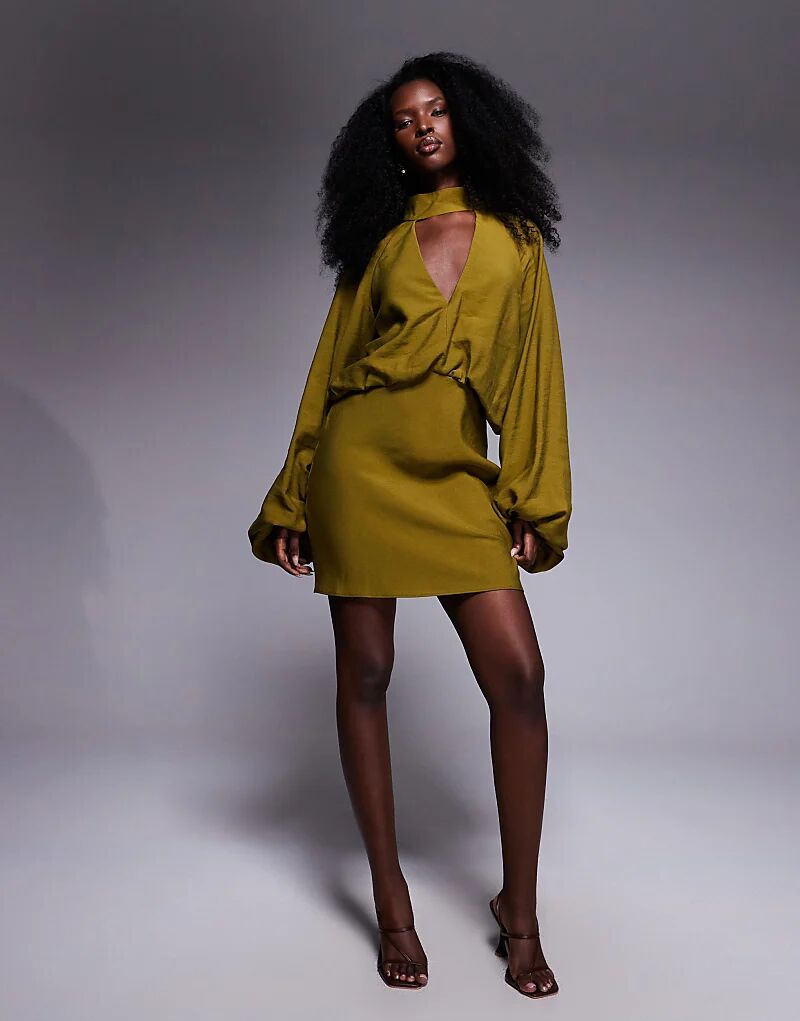 Мини-платье ASOS DESIGN с высоким воротом и рукавами-блузонами цвета хаки
Мини-платье ASOS DESIGN с высоким воротом и рукавами-блузонами цвета хаки