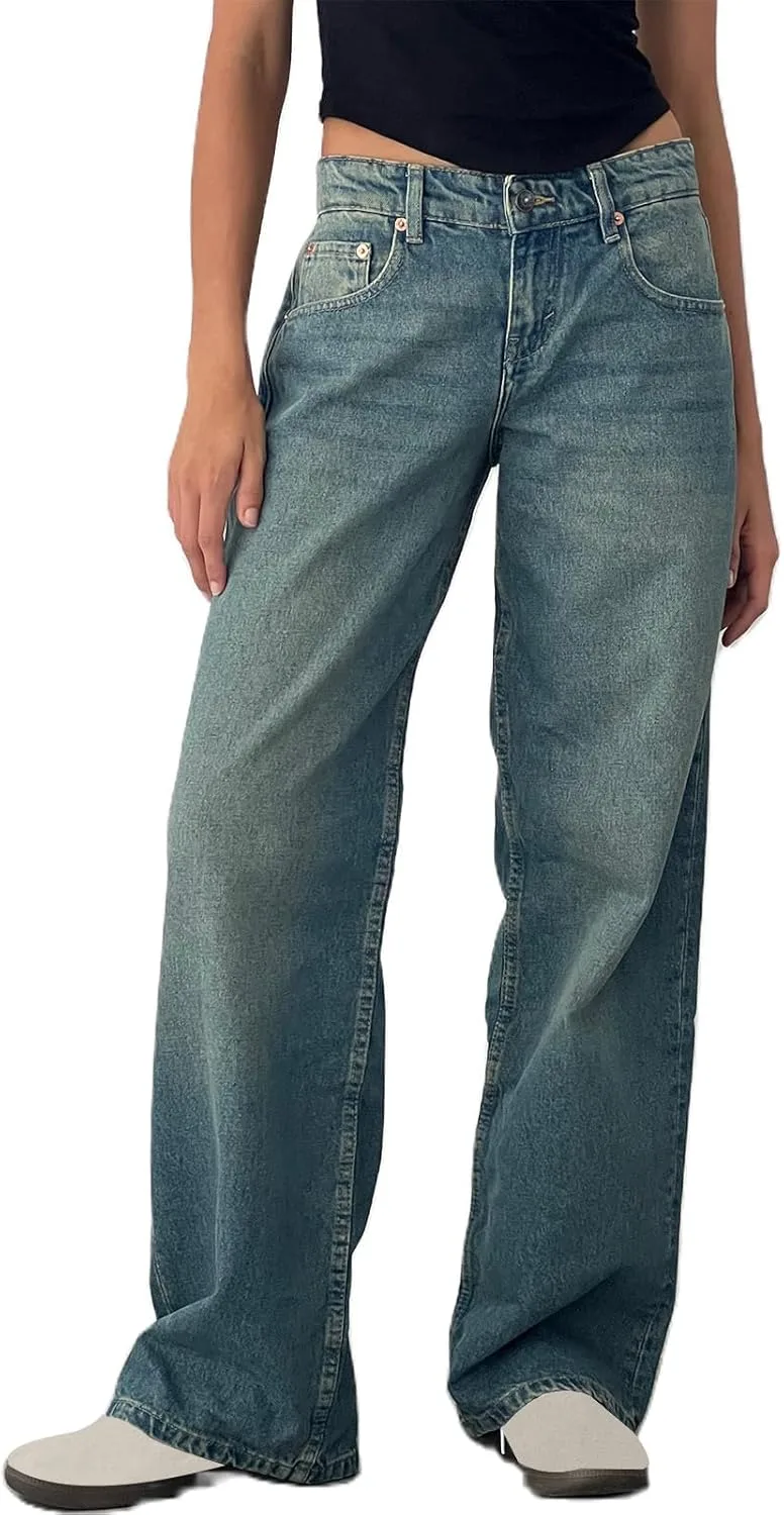 Женские джинсы прямого кроя vintage low rise с эффектом потертости KAJXZ
Женские джинсы прямого кроя vintage low rise с эффектом потертости KAJXZ