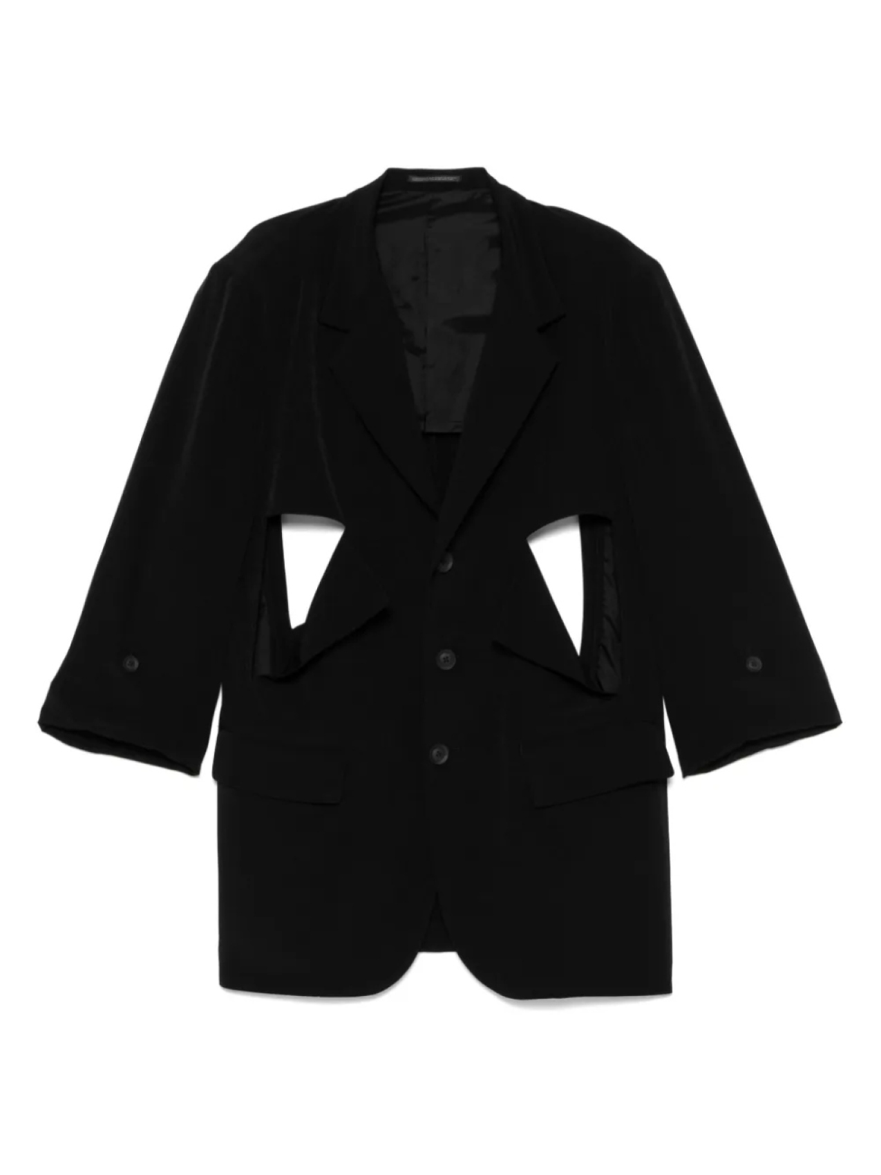 Пиджак с вырезом от Yohji Yamamoto, черный
Пиджак с вырезом от Yohji Yamamoto, черный