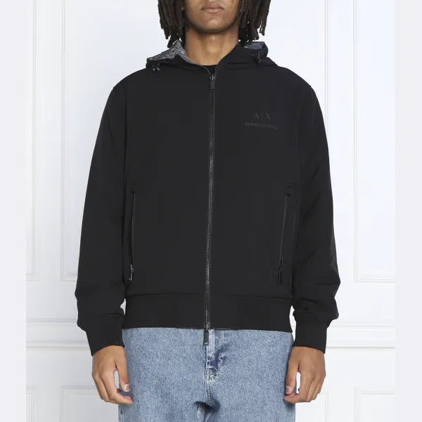 Двусторонний жакет-блузон стандартного кроя Armani Exchange, черный 
Двусторонний жакет-блузон стандартного кроя Armani Exchange, черный