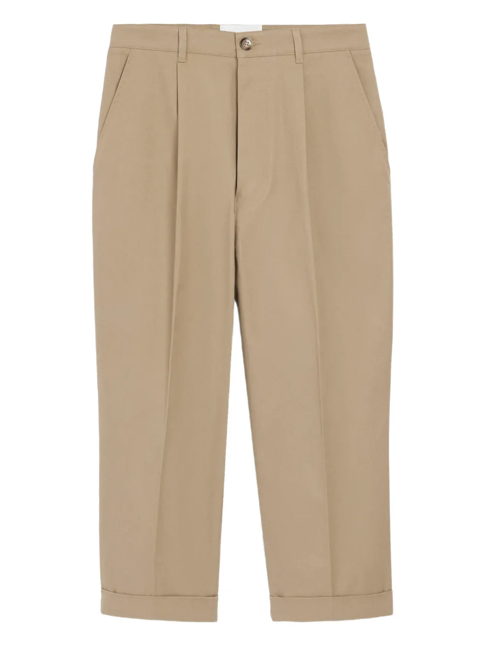 Зауженные брюки со складками Ami Paris, бежевый
Зауженные брюки со складками Ami Paris, бежевый