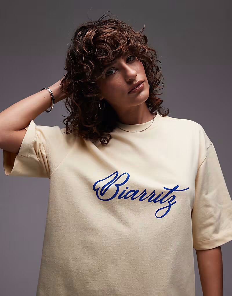 Футболка Biarritz с принтом oversize от Topshop в молочно-желтом цвете
Футболка Biarritz с принтом oversize от Topshop в молочно-желтом цвете