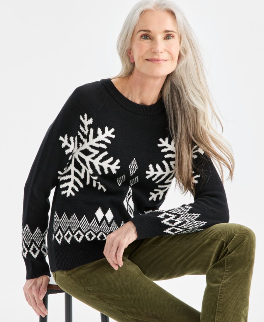 Укороченный свитер с принтом Petite Whimsy, эксклюзивно представленный в Macy's Style & Co, Snowflake Black
Укороченный свитер с принтом Petite Whimsy, эксклюзивно представленный в Macy's Style & Co, Snowflake Black