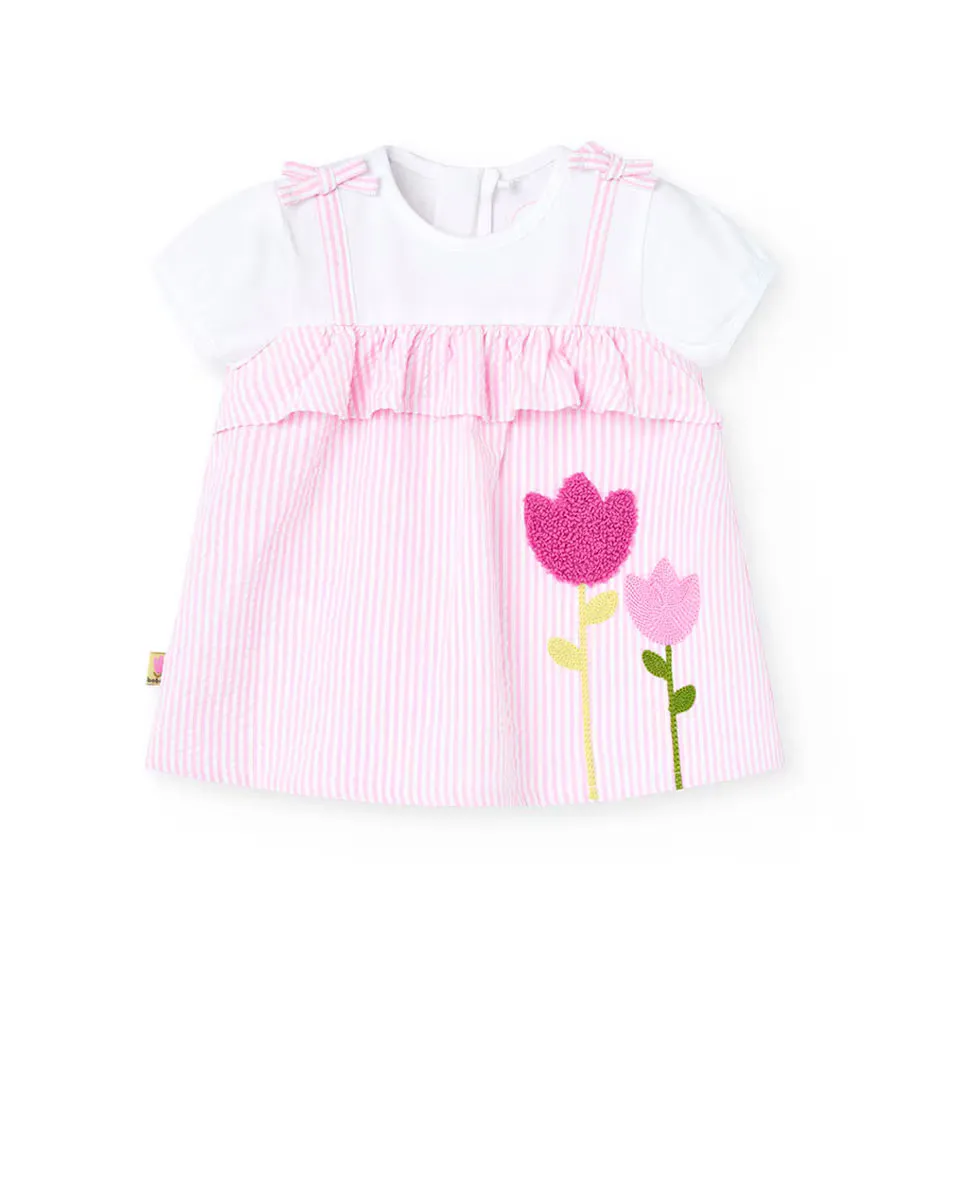 Платье для девочки из хлопка 2 в 1 с полосатым принтом Boboli, розовый
Платье для девочки из хлопка 2 в 1 с полосатым принтом Boboli, розовый