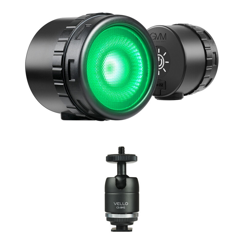 Комплект водонепроницаемых светодиодных RGB-светильников GVM Mini с шаровой головкой для крепления на башмак 
Комплект водонепроницаемых светодиодных RGB-светильников GVM Mini с шаровой головкой для крепления на башмак