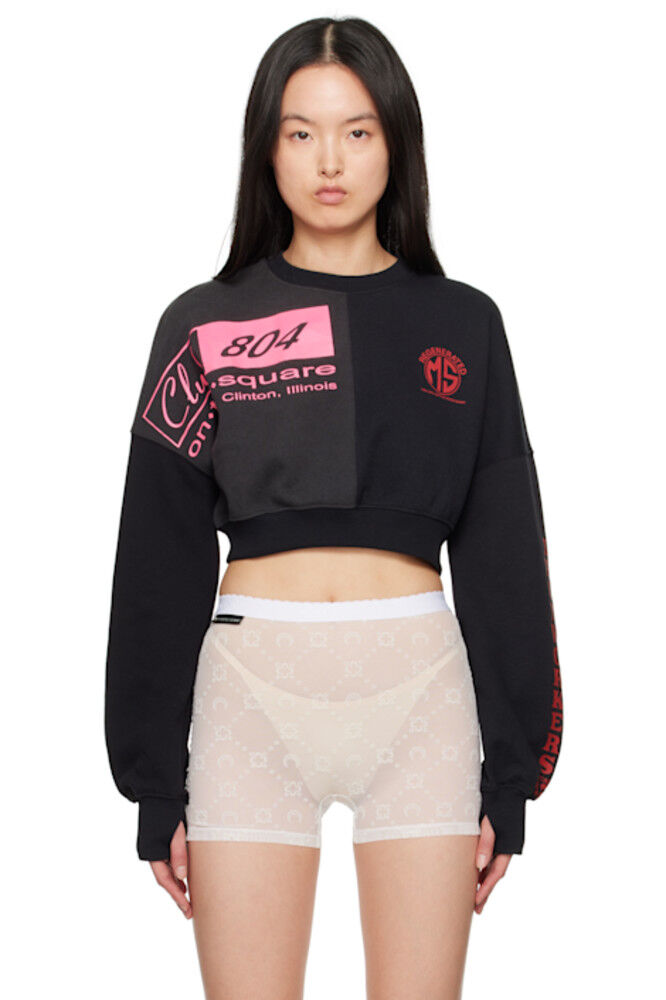 Черные регенерированные графические толстовки Укороченная толстовка Marine Serre
Черные регенерированные графические толстовки Укороченная толстовка Marine Serre