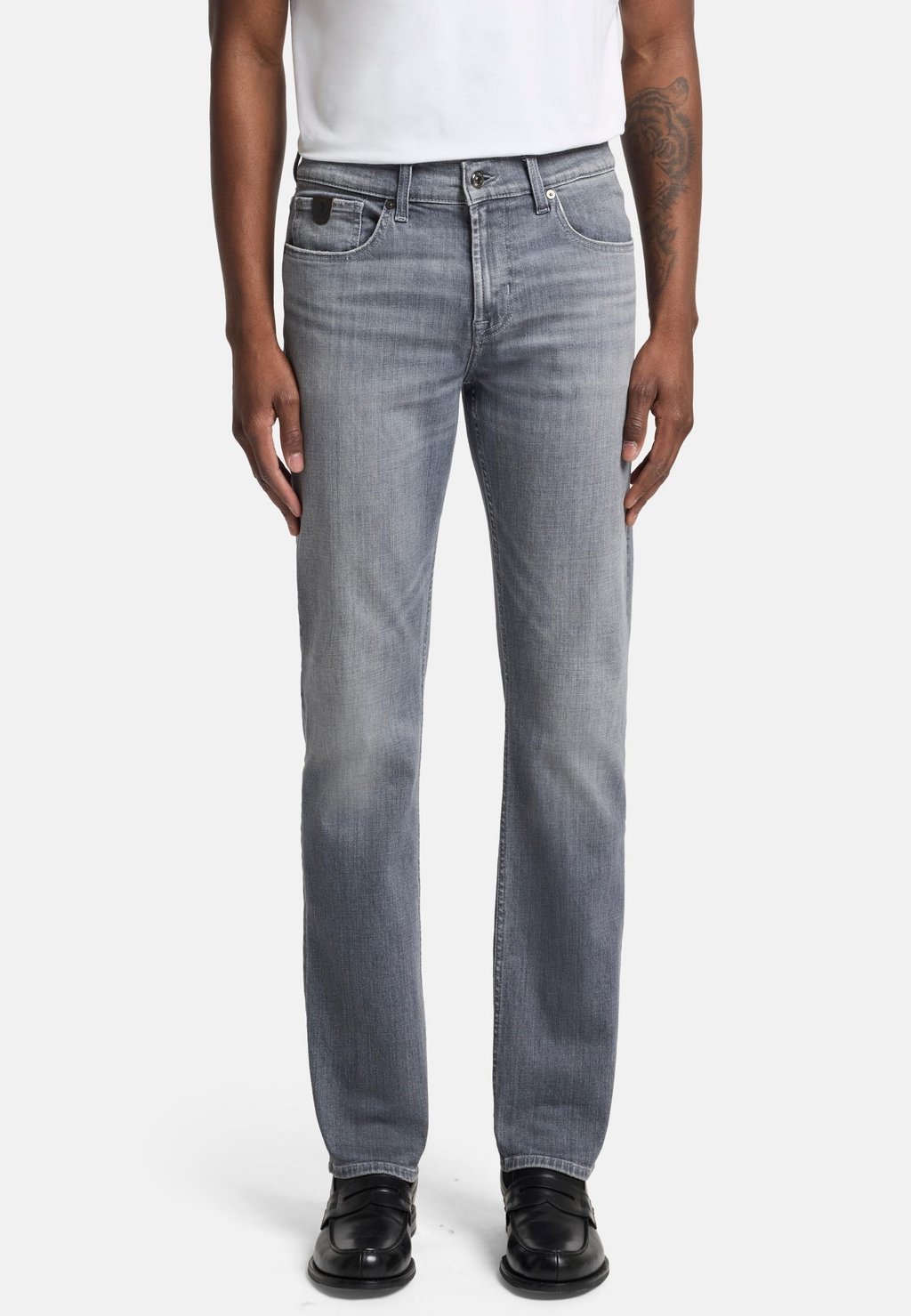 Джинсы прямого кроя 7 for all mankind, серый 
Джинсы прямого кроя 7 for all mankind, серый