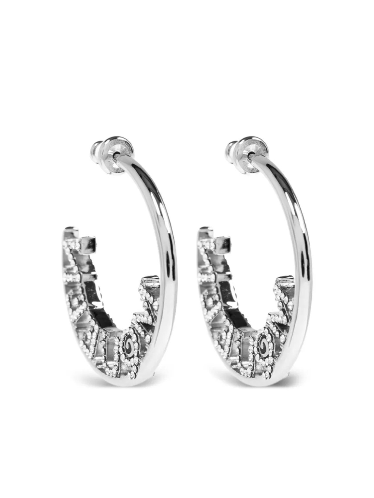 Серьги-кольца, украшенные бриллиантами Alexander McQueen, серый
Серьги-кольца, украшенные бриллиантами Alexander McQueen, серый