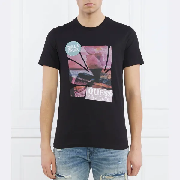 Облегающая футболка с цветком заката Guess, черный
Облегающая футболка с цветком заката Guess, черный