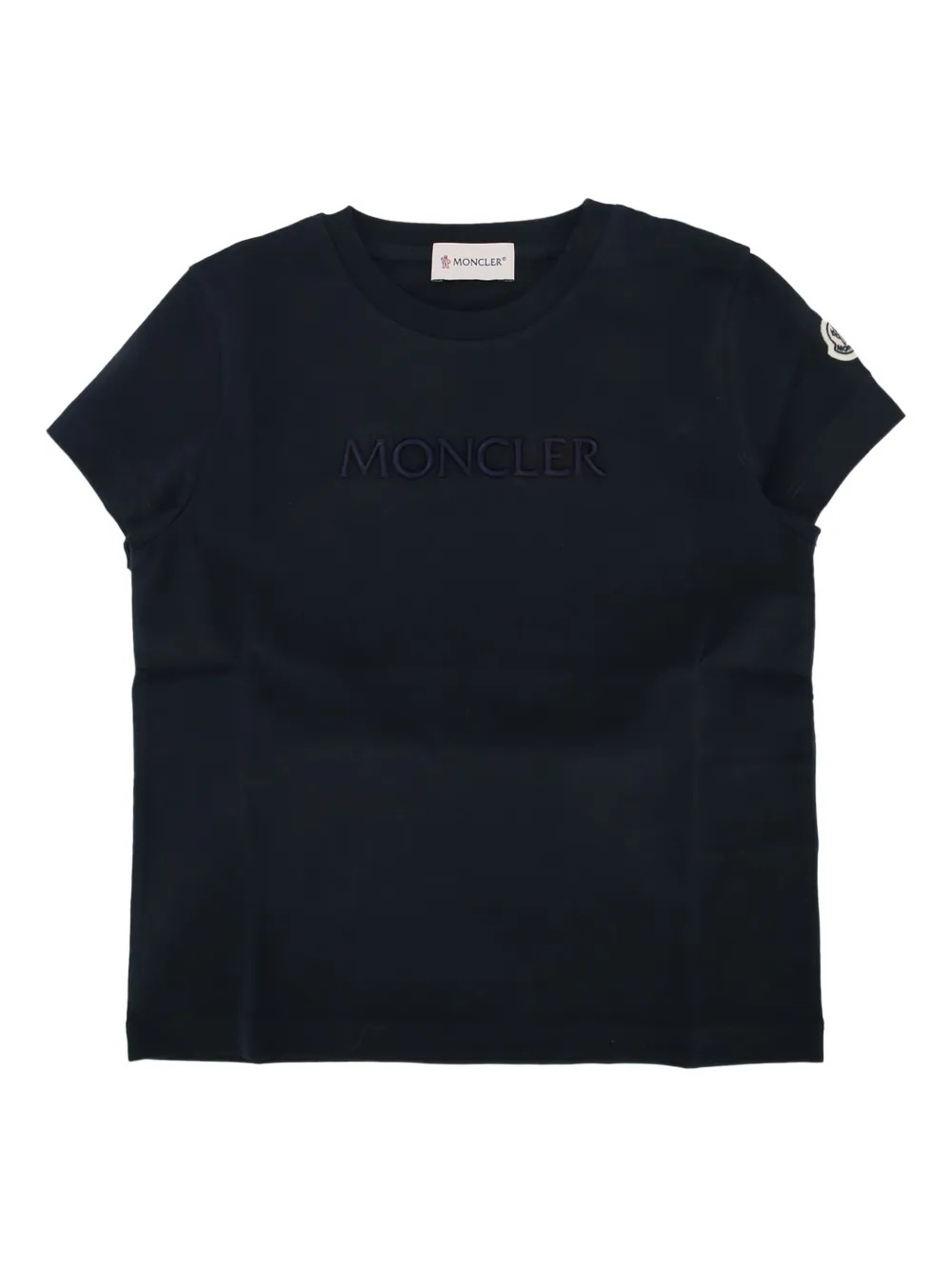 Футболка с вышитым логотипом Moncler Enfant, синий 
Футболка с вышитым логотипом Moncler Enfant, синий