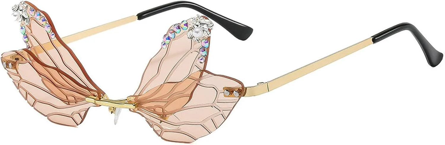 Солнцезащитные очки COTIA Dragonfly Wing для женщин, без оправы, асимметричной формы, модные, с блестками и бриллиантами, для вечеринки, Хэллоуина, костюма, Tea
Солнцезащитные очки COTIA Dragonfly Wing для женщин, без оправы, асимметричной формы, модные, с блестками и бриллиантами, для вечеринки, Хэллоуина, костюма, Tea