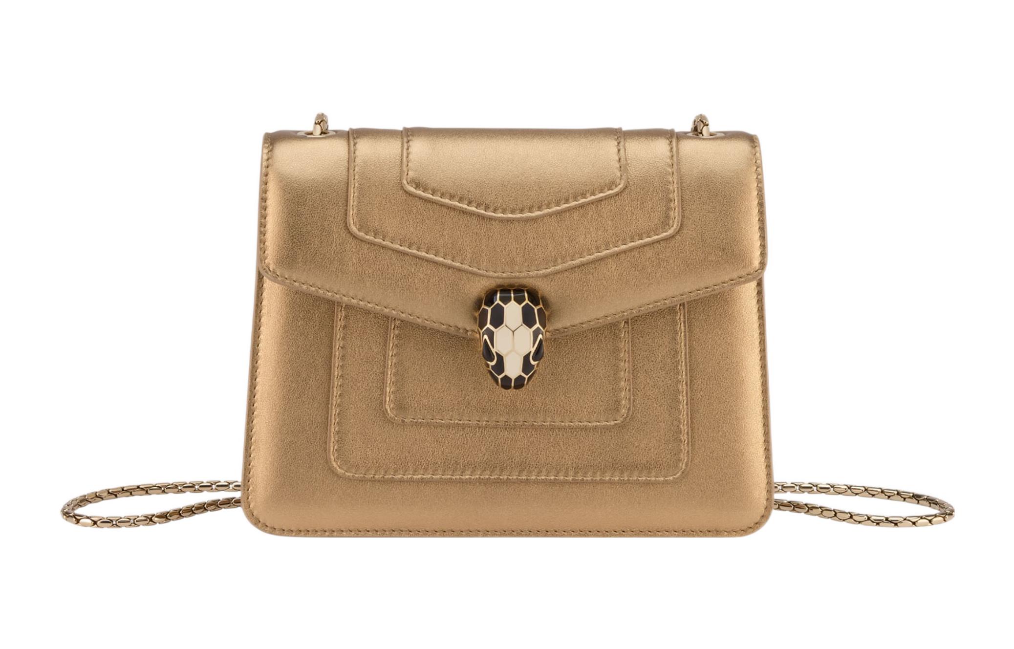 BVLGARI Сумка через плечо Serpenti Forever из телячьей кожи малого размера золотистого цвета
BVLGARI Сумка через плечо Serpenti Forever из телячьей кожи малого размера золотистого цвета