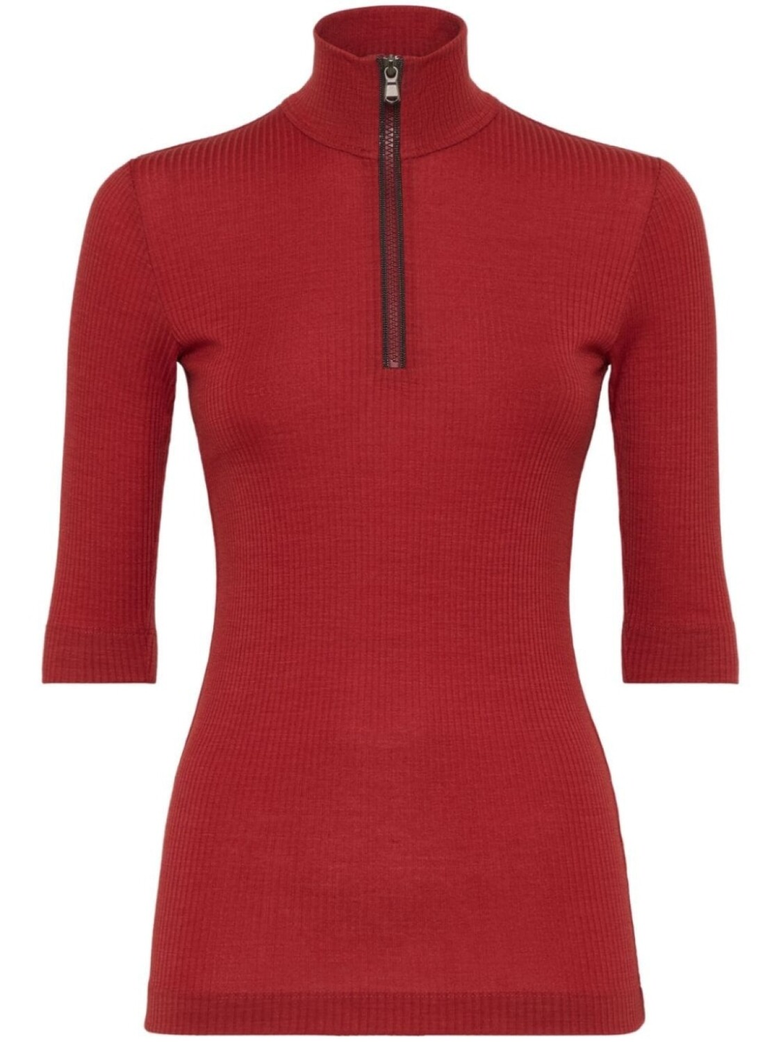 Футболка в рубчик с высоким воротником Brunello Cucinelli, красный
Футболка в рубчик с высоким воротником Brunello Cucinelli, красный