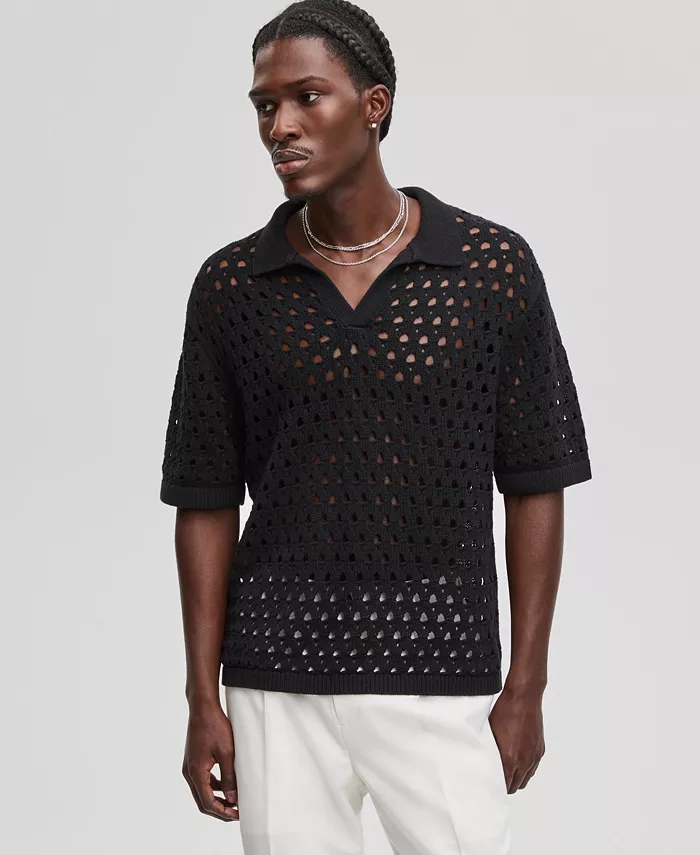 Мужское поло с короткими рукавами и воротником Johnny, ажурной вязки Mode of One, черный
Мужское поло с короткими рукавами и воротником Johnny, ажурной вязки Mode of One, черный