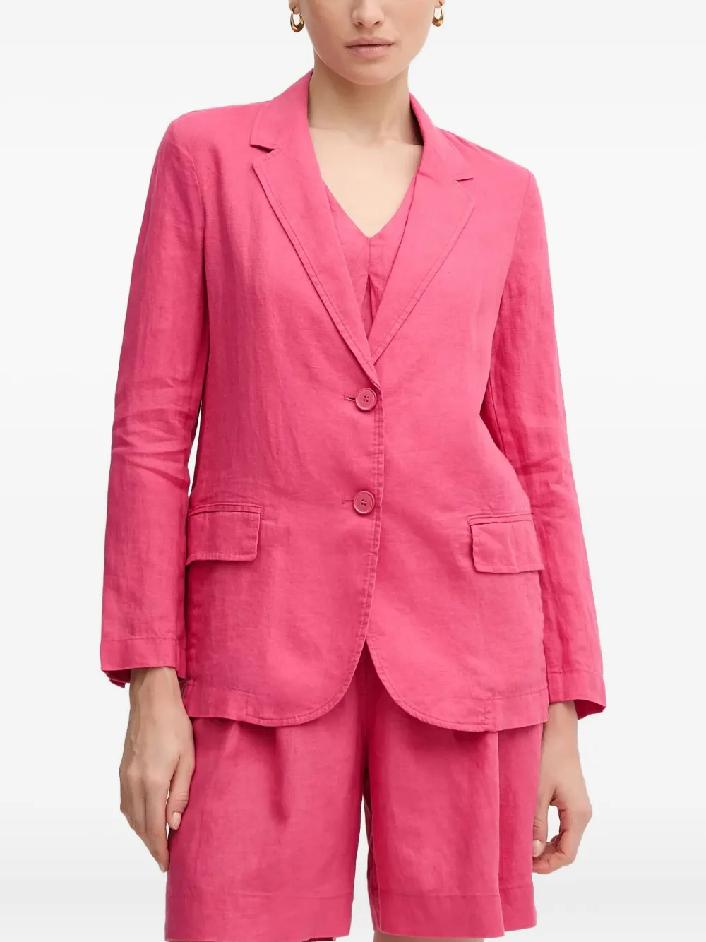 Льняной пиджак с карманом на пуговице Benetton, розовый
Льняной пиджак с карманом на пуговице Benetton, розовый