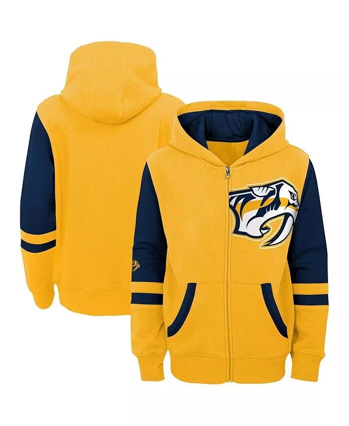 Золотая толстовка на молнии Nashville Predators Face Off для мальчиков и девочек дошкольного возраста Outerstuff, золотой
Золотая толстовка на молнии Nashville Predators Face Off для мальчиков и девочек дошкольного возраста Outerstuff, золотой