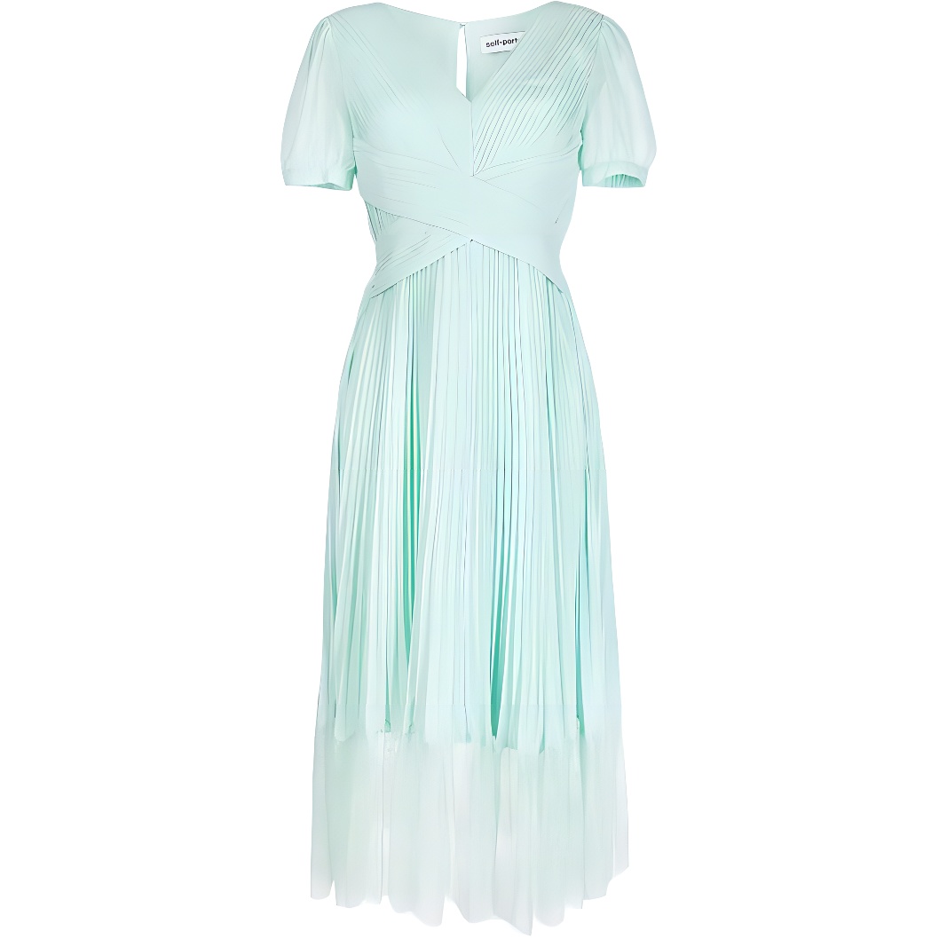 Платье миди с кружевной отделкой и плиссировкой Self-portrait, зеленый
Платье миди с кружевной отделкой и плиссировкой Self-portrait, зеленый