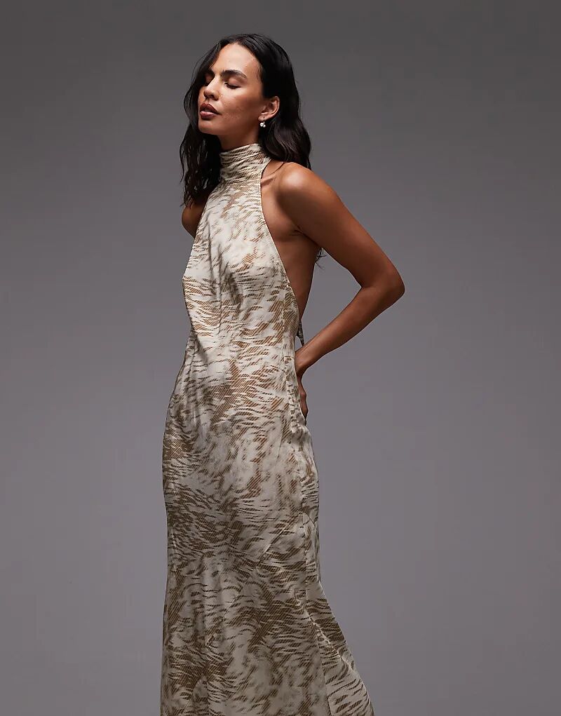 Платье миди Topshop с открытыми плечами и вырезом-халтер бежевого цвета с абстрактным принтом зебры
Платье миди Topshop с открытыми плечами и вырезом-халтер бежевого цвета с абстрактным принтом зебры