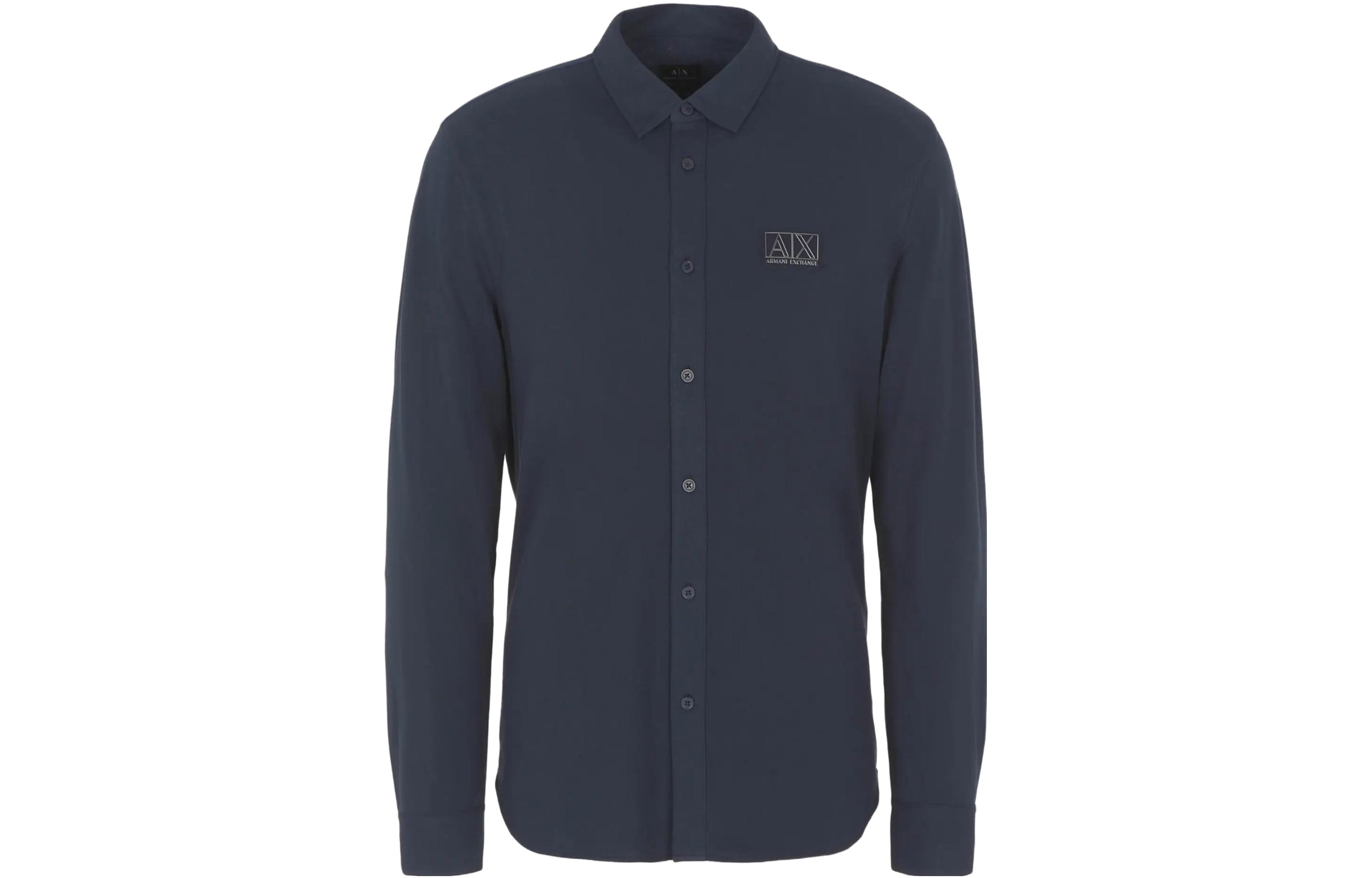Рубашка с вышитым логотипом ARMANI EXCHANGE, синий
Рубашка с вышитым логотипом ARMANI EXCHANGE, синий