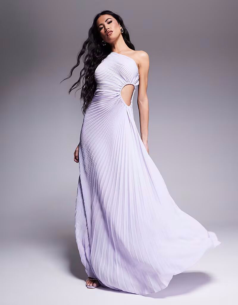 Платье макси Aria Cove с плиссировкой на одно плечо и вырезом нежно-сиреневого цвета
Платье макси Aria Cove с плиссировкой на одно плечо и вырезом нежно-сиреневого цвета