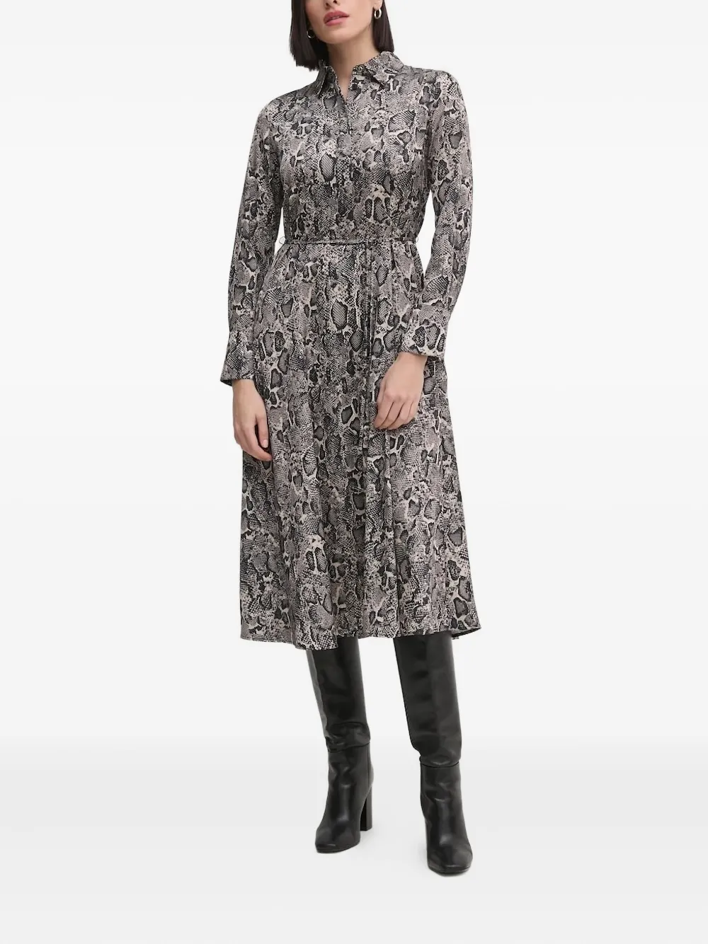 Платье-рубашка миди с поясом и змеиным принтом Joop!, коричневый
Платье-рубашка миди с поясом и змеиным принтом Joop!, коричневый