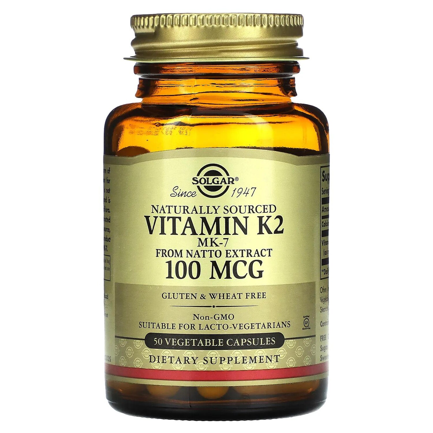 Solgar Naturally Sourced Vitamin K2 100 mcg 50 Vegetable Capsules
Solgar Naturally Sourced Vitamin K2 100 mcg 50 Vegetable Capsules