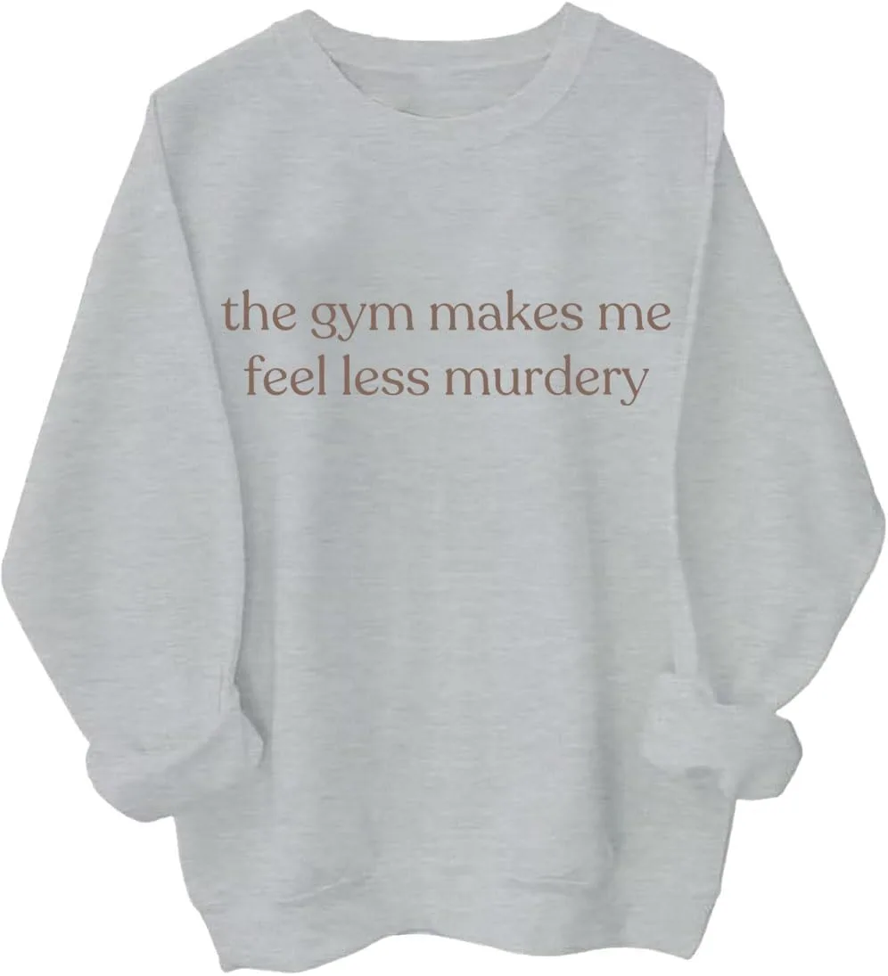 Толстовка с надписью "The Gym Makes Me Feel Less Murdery", смешная спортивная цитата Czbic
Толстовка с надписью "The Gym Makes Me Feel Less Murdery", смешная спортивная цитата Czbic
