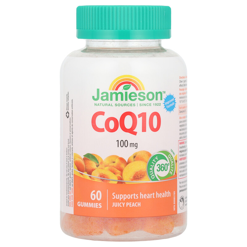 Jamieson Vitamins, Жевательные таблетки с коэнзимом Q10, сочный персик, 100 мг, 60 жевательных таблеток
Jamieson Vitamins, Жевательные таблетки с коэнзимом Q10, сочный персик, 100 мг, 60 жевательных таблеток