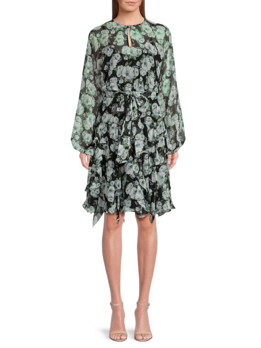 Платье-блузон с цветочными оборками Mikael Aghal, цвет Black Blue
Платье-блузон с цветочными оборками Mikael Aghal, цвет Black Blue