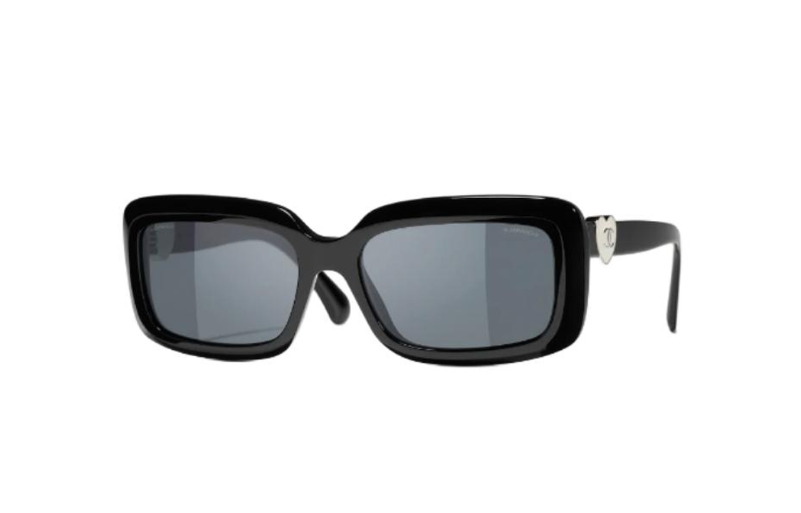 Ацетатные прямоугольные солнцезащитные очки унисекс черные CHANEL 
Ацетатные прямоугольные солнцезащитные очки унисекс черные CHANEL